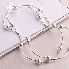 Charm bạc hình ống trơn dài