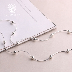 Charm bạc hình ống trơn dài