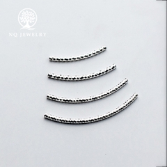 Charm bạc ống xoắn họa tiết xỏ ngang