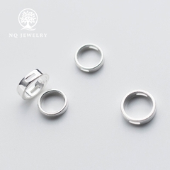 Charm bạc viền tròn dầy để lồng hạt vào giữa