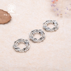Charm bạc hình tổ chim lồng hạt 6mm vào giữa xỏ ngang