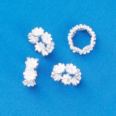 Charm bạc chặn hạt hình hoa cúc bạc trắng