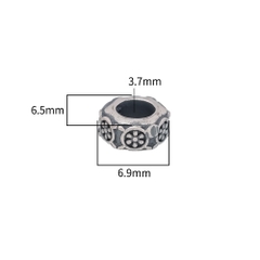Charm bạc chặn hạt họa tiết đồng xu