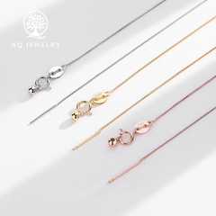 Dây chuyền bạc xích dạng hộp ( xỏ qua hạt nhỏ)