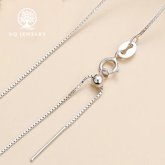 Dây chuyền bạc xích dạng hộp ( xỏ qua hạt nhỏ)