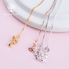 Dây chuyền bạc xích dạng hộp ( xỏ qua hạt nhỏ)