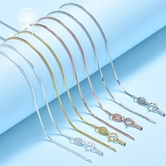 Dây chuyền bạc xích dạng hộp CÓ KHÓA VẶN