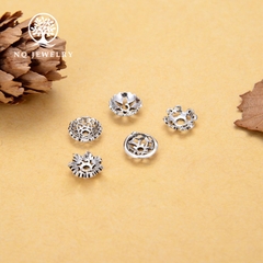 Charm bạc chụp hạt họa tiết thực vật