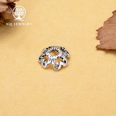 Charm bạc chụp hạt họa tiết thực vật