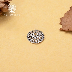 Charm bạc chụp hạt họa tiết thực vật