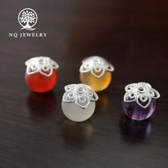 Charm bạc chụp hạt hoa 5 cánh
