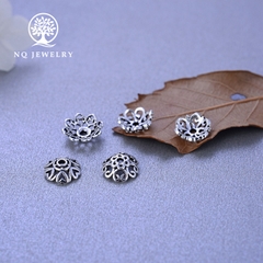 Charm bạc chụp hạt họa tiết