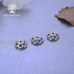 Charm bạc chụp hạt họa tiết
