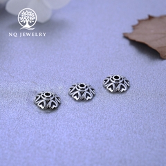 Charm bạc chụp hạt họa tiết