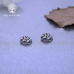 Charm bạc chụp hạt họa tiết