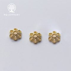 Charm bạc chụp hạt họa tiết hoa văn