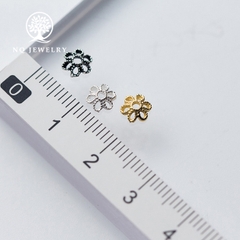 Charm bạc chụp hạt họa tiết hoa văn