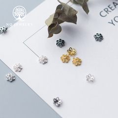Charm bạc chụp hạt họa tiết hoa văn