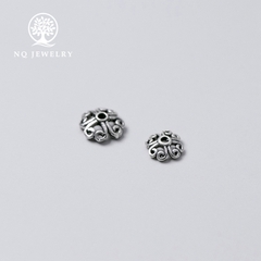 Charm bạc chụp hạt trái tim
