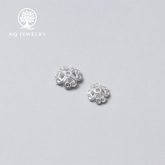 Charm bạc chụp hạt trái tim