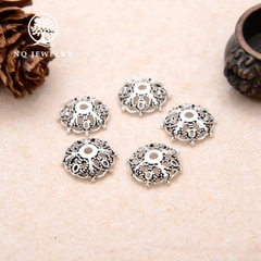 Charm bạc chụp hạt, bọc hạt họa tiết lưới Torus
