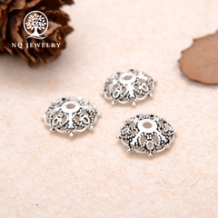 Charm bạc chụp hạt, bọc hạt họa tiết lưới Torus