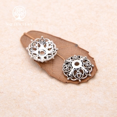 Charm bạc chụp hạt, bọc hạt họa tiết lưới Torus