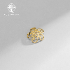 Charm bạc chụp hạt, bọc hạt họa tiết hoa