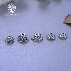 Charm bạc chụp hạt, bọc hạt họa tiết hoa văn