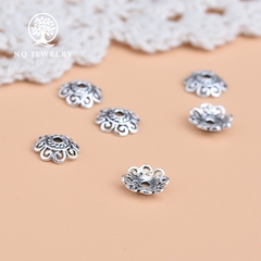Charm bạc chụp hạt, bọc hạt họa tiết hoa văn