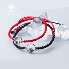 Charm bạc khóa liên kết họa tiết núi & biển