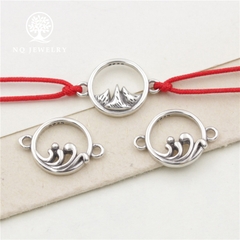 Charm bạc khóa liên kết họa tiết núi & biển