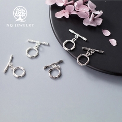 Charm bạc móc khóa tròn kết vòng tay, dây chuỗi