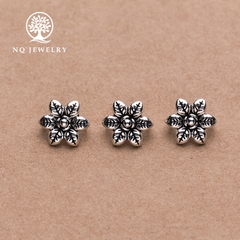 Charm bạc khóa liên kết vòng tay, dây chuỗi hình bông hoa