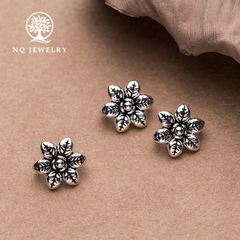 Charm bạc khóa liên kết vòng tay, dây chuỗi hình bông hoa
