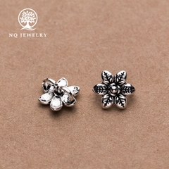 Charm bạc khóa liên kết vòng tay, dây chuỗi hình bông hoa