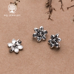 Charm bạc khóa liên kết vòng tay, dây chuỗi hình bông hoa