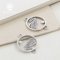 Charm bạc khóa kết vòng hình mây mờ