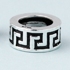 Charm bạc chặn hạt họa tiết hoa văn