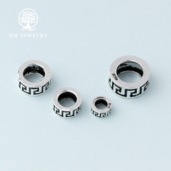 Charm bạc chặn hạt họa tiết hoa văn