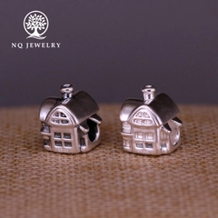 Charm bạc xỏ ngang hình ngôi nhà hạnh phúc