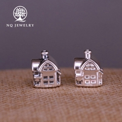 Charm bạc xỏ ngang hình ngôi nhà hạnh phúc
