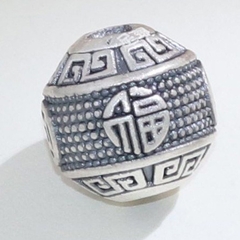 Charm tròn góc cạnh họa tiết đồng tiền