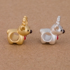 Charm bạc tuần lộc giáng sinh xỏ ngang