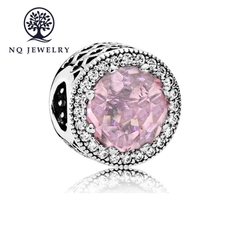Charm bạc xỏ ngang đính đá pandora