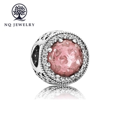 Charm bạc xỏ ngang đính đá pandora