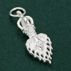 Charrm bạc treo họa tiết pháp bảo họa tiết lửa thiên
