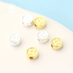 Charm bạc đồng tiền xỏ ngang