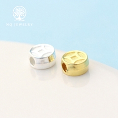 Charm bạc đồng tiền xỏ ngang