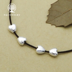Charm bạc trái tim xỏ ngang